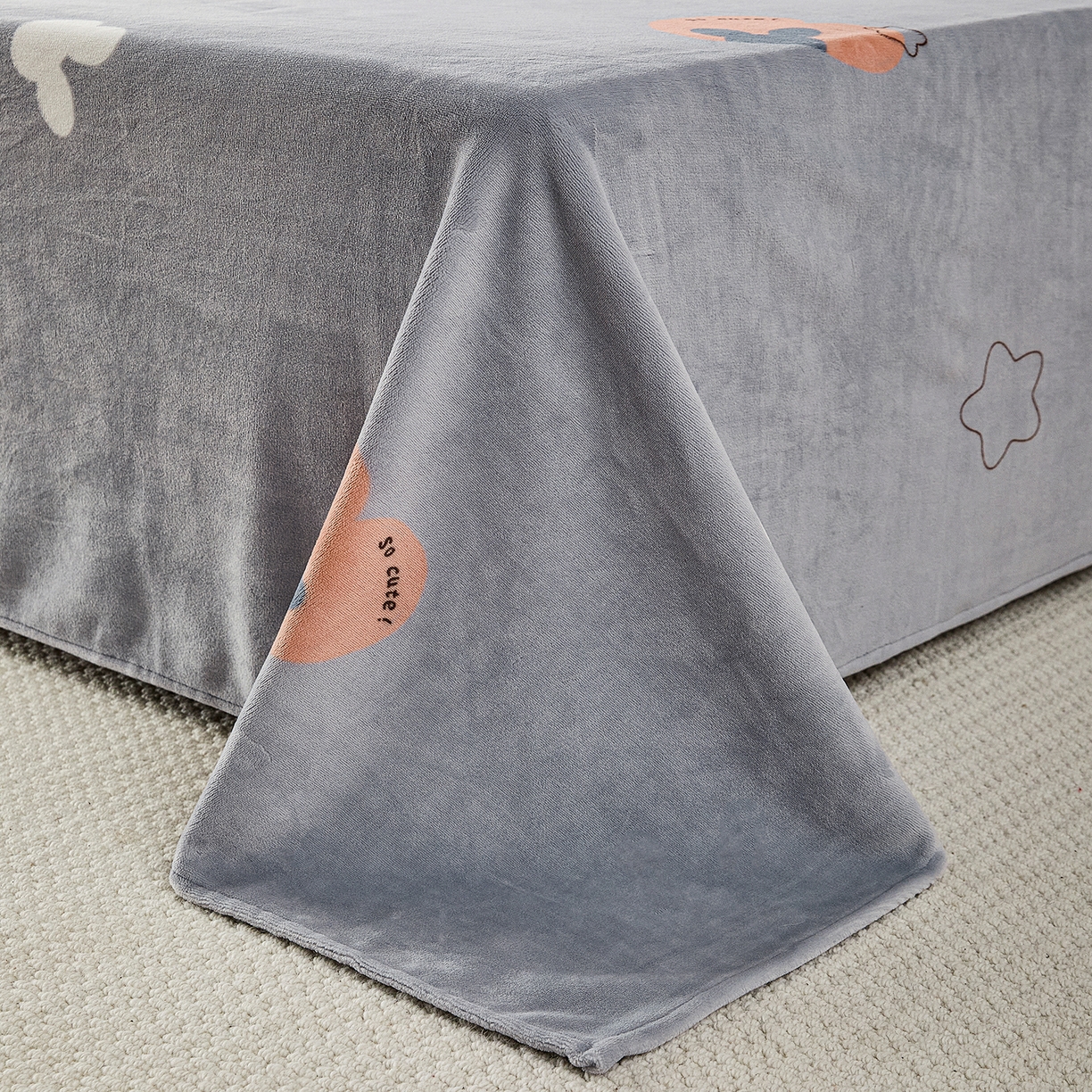 91家纺网 家纺一手货源 找家纺 锦罗绣 2025新款230克牛奶绒印花单床单 遇见