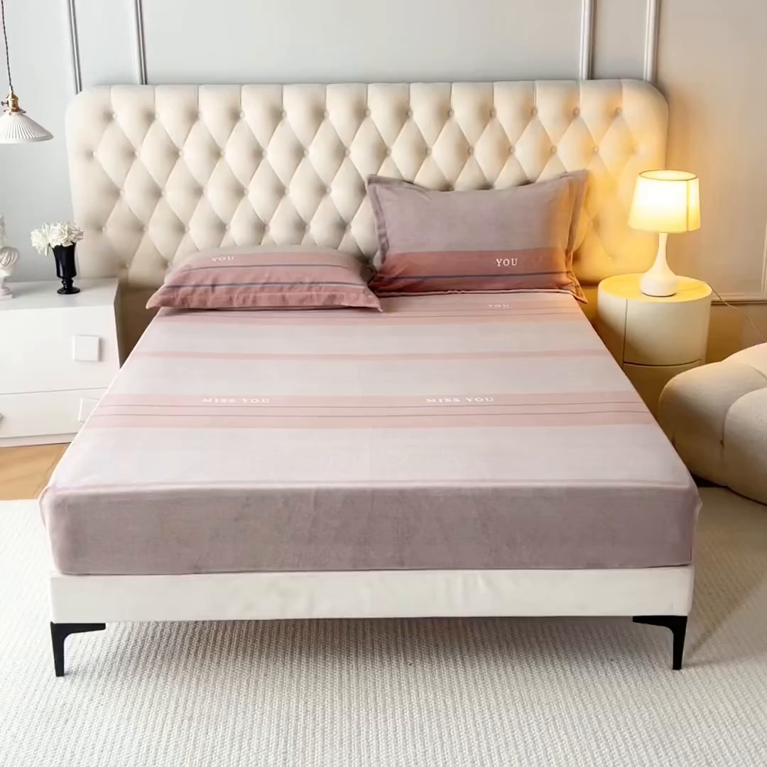 91家纺网 家纺一手货源 找家纺 （总）锦罗绣 2025新款230克牛奶绒印花单床笠