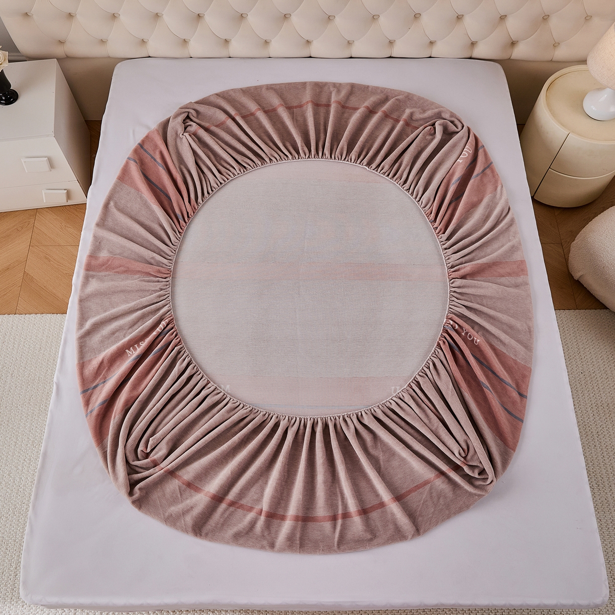 91家纺网 家纺一手货源 找家纺 （总）锦罗绣 2025新款230克牛奶绒印花单床笠