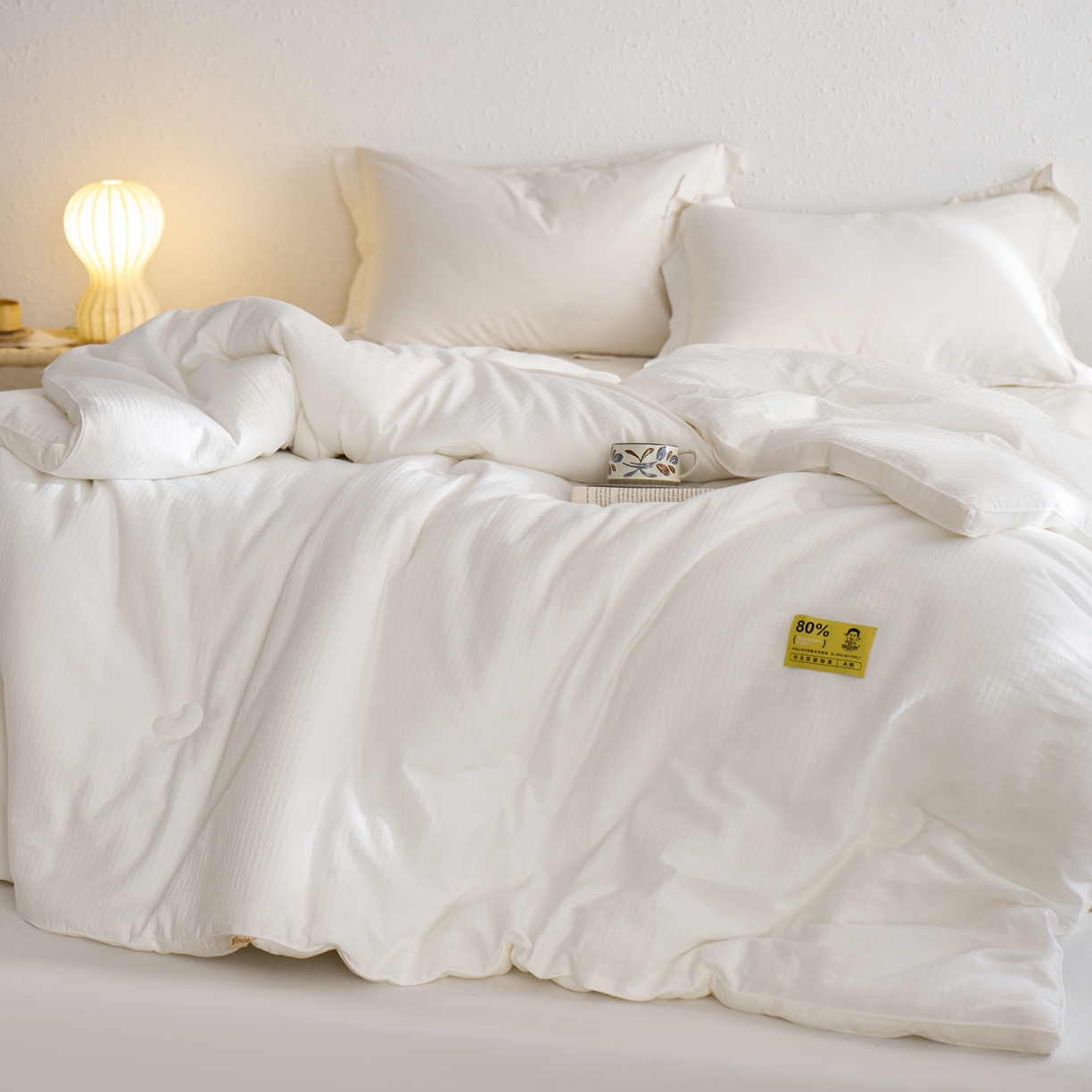 91家纺网 家纺一手货源 找家纺 （总）纪梵茜 2025新款李官奇正品授权80%大豆纤维拉链子母被芯二合一双胎被子全棉四季被纯棉冬被