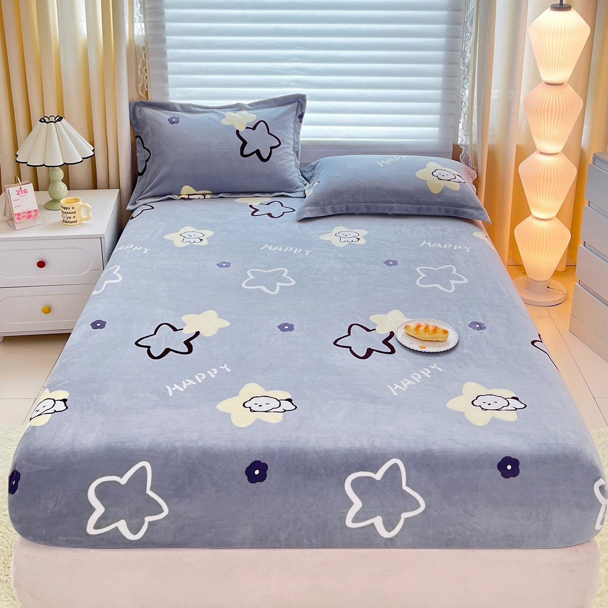 91家纺网 家纺一手货源 找家纺 （总）锦罗绣 2025新款230克牛奶绒印花单床笠