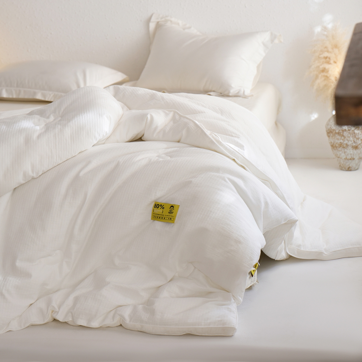 91家纺网 家纺一手货源 找家纺 纪梵茜 2025新款李官奇正品授权80%大豆纤维拉链子母被芯二合一双胎被子全棉四季被纯棉冬被 大豆被-蔓格