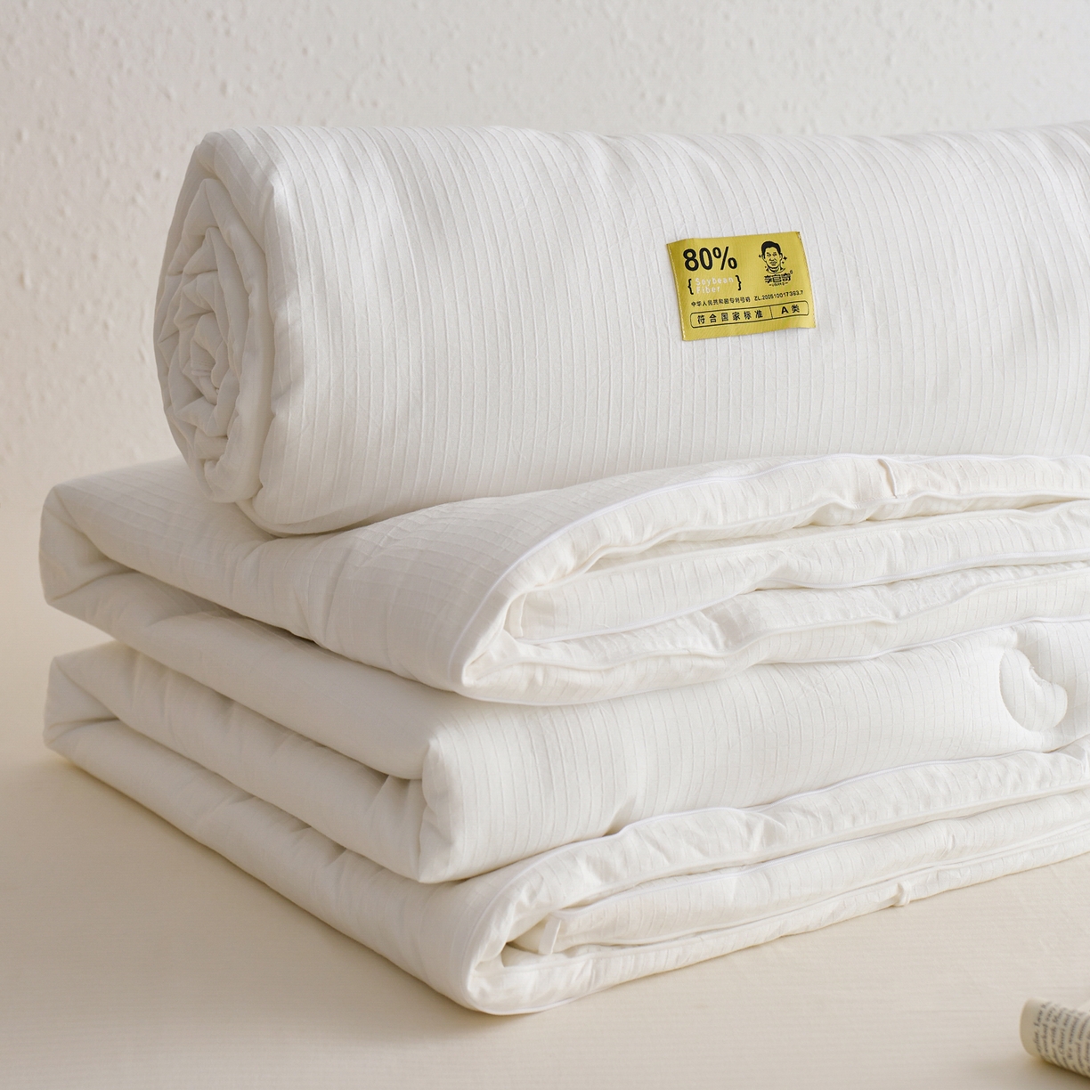 91家纺网 家纺一手货源 找家纺 纪梵茜 2025新款李官奇正品授权80%大豆纤维拉链子母被芯二合一双胎被子全棉四季被纯棉冬被 大豆子母被-蔓格