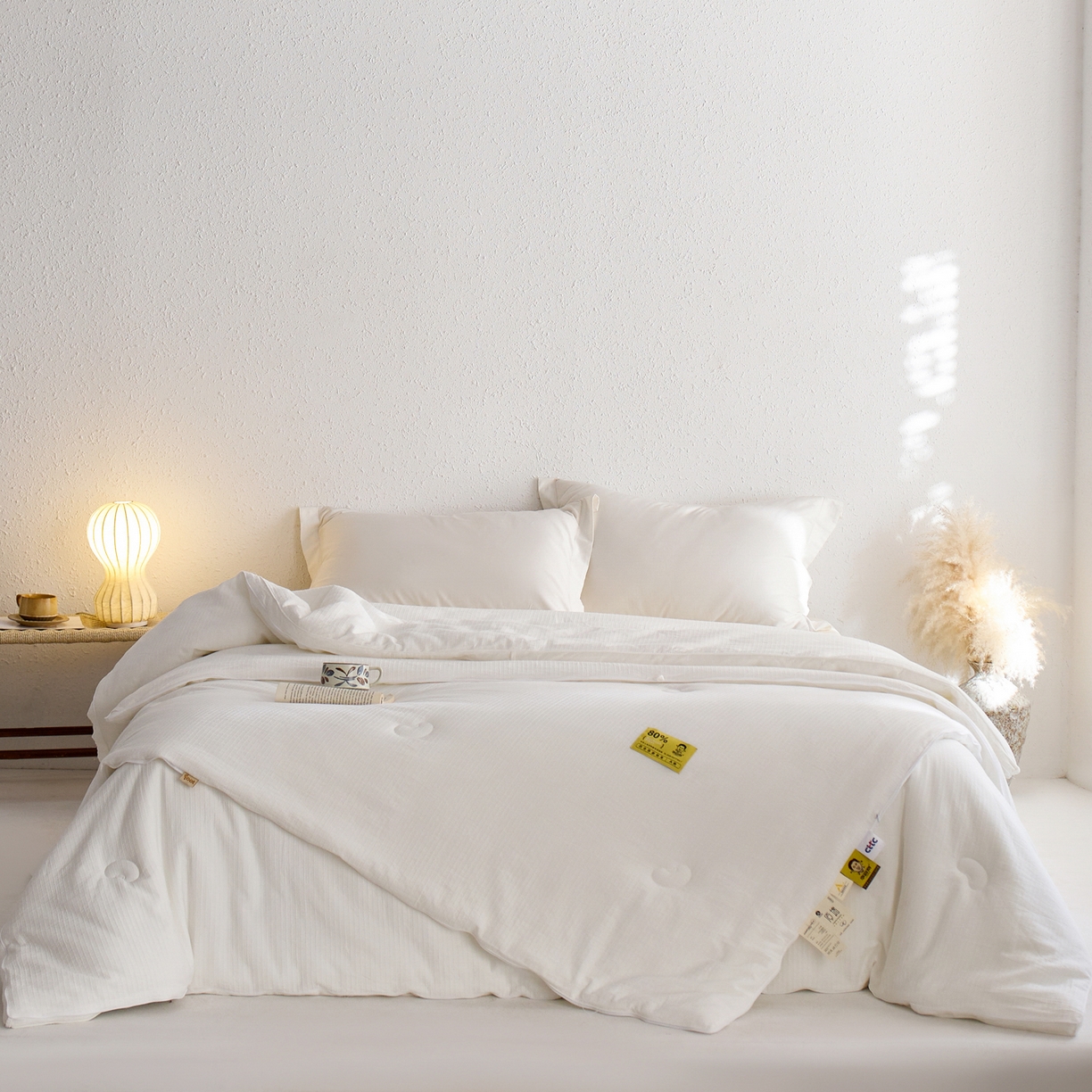 91家纺网 家纺一手货源 找家纺 纪梵茜 2025新款李官奇正品授权80%大豆纤维拉链子母被芯二合一双胎被子全棉四季被纯棉冬被 大豆子母被-蔓格