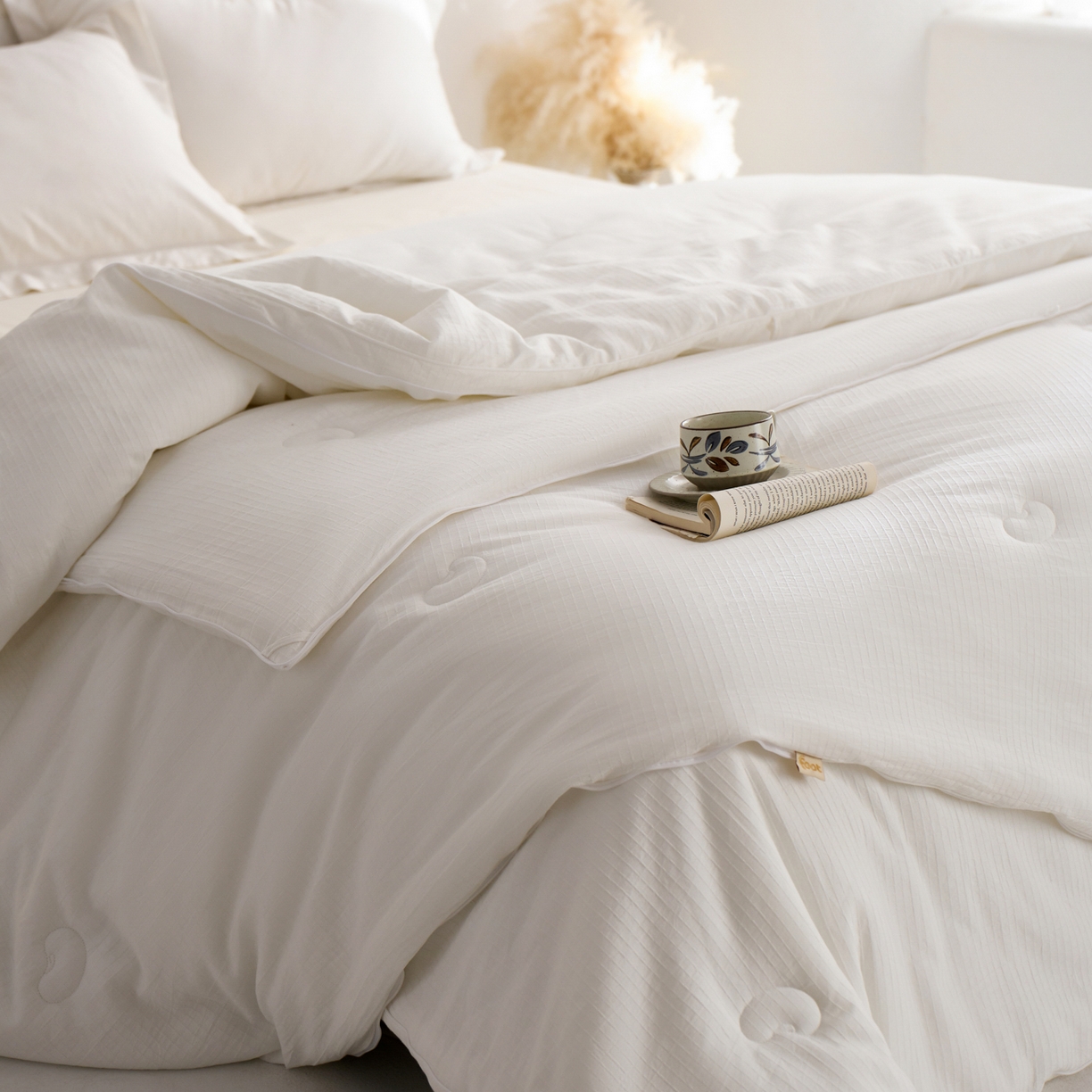 91家纺网 家纺一手货源 找家纺 纪梵茜 2025新款李官奇正品授权80%大豆纤维拉链子母被芯二合一双胎被子全棉四季被纯棉冬被 大豆子母被-蔓格