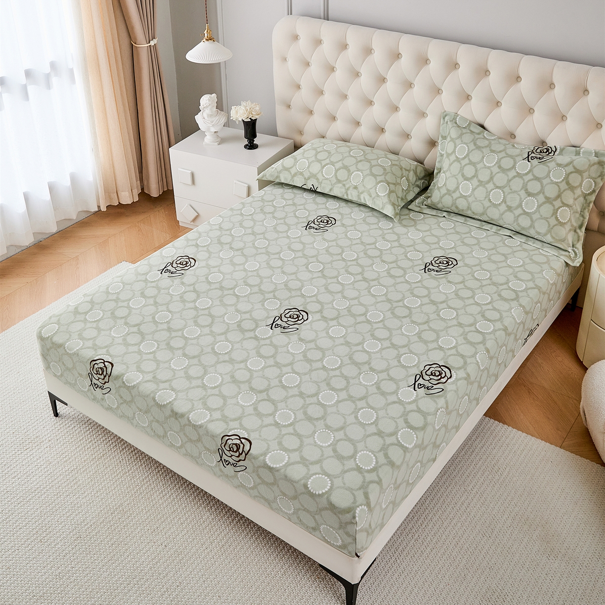 91家纺网 家纺一手货源 找家纺 锦罗绣 2025新款230克牛奶绒印花单床笠 等待