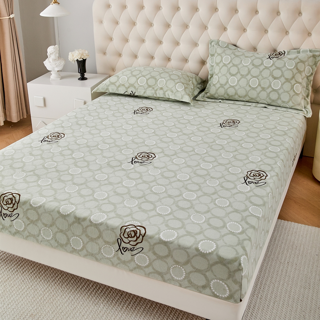 91家纺网 家纺一手货源 找家纺 锦罗绣 2025新款230克牛奶绒印花单床笠 等待