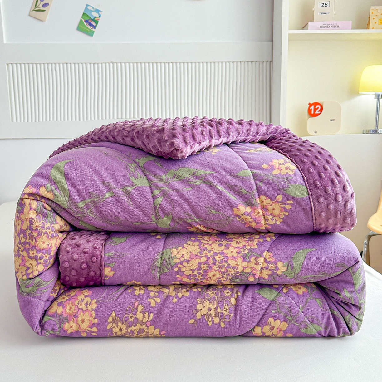 禧多家纺 2025新款双层纱豆豆被被子被芯 柏林花事