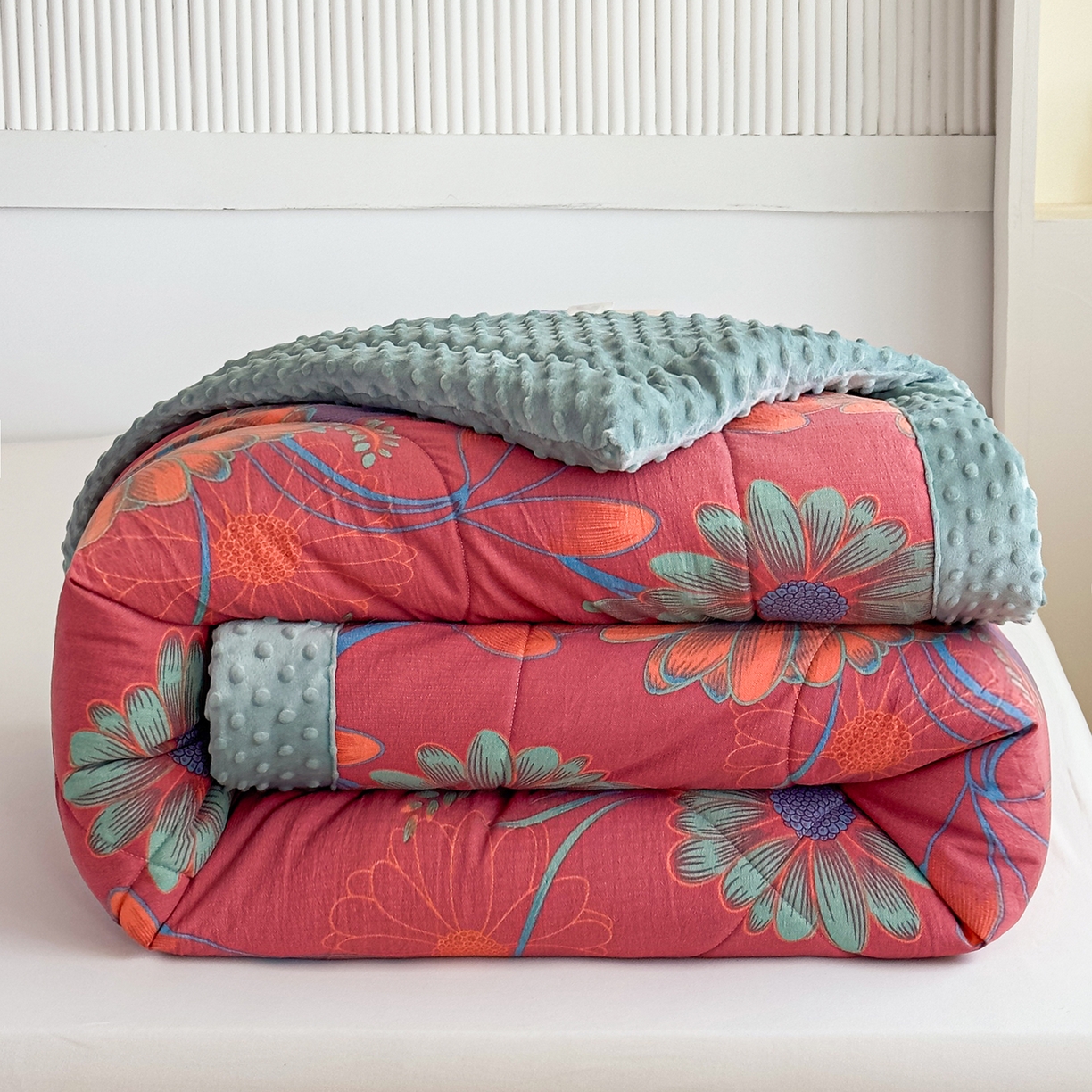 禧多家纺 2025新款双层纱豆豆被被子被芯 稻香花开