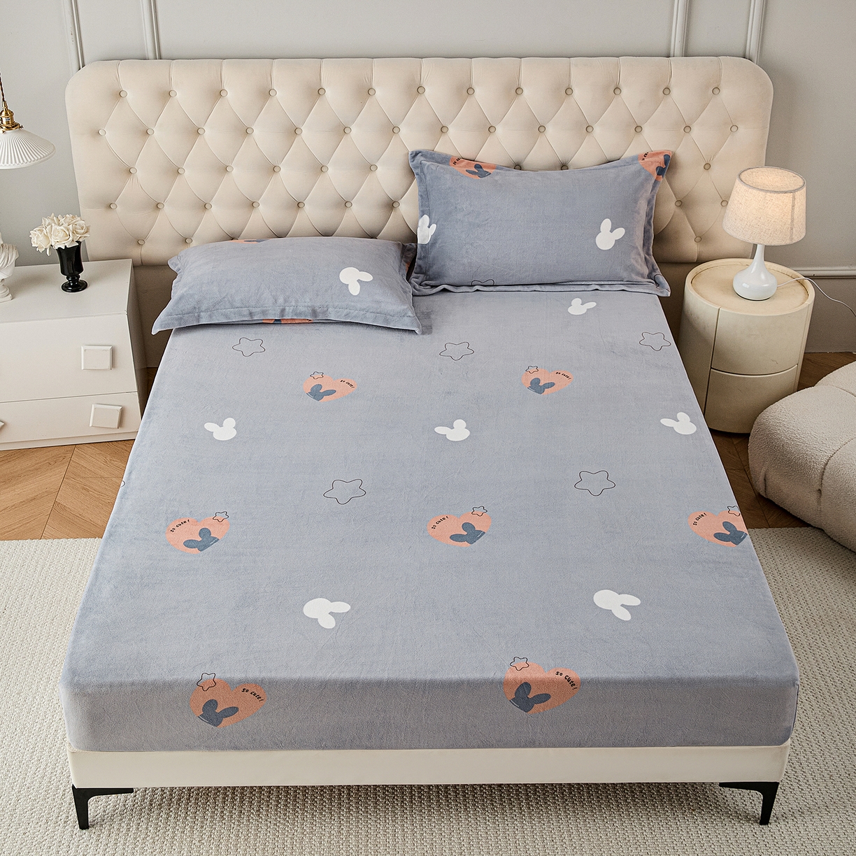 锦罗绣 2025新款230克牛奶绒印花单床笠 遇见