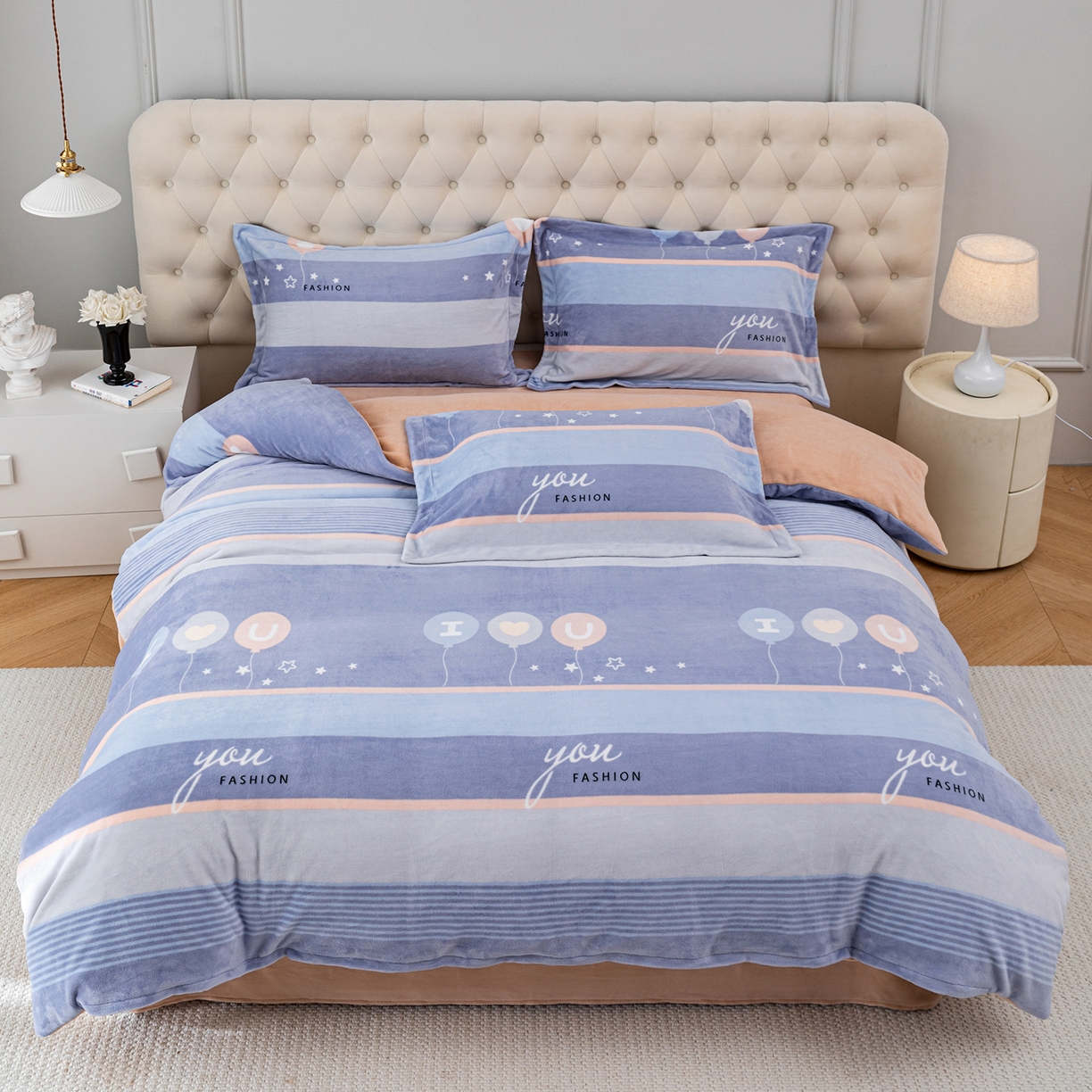 91家纺网 家纺一手货源 找家纺 （总）锦罗绣 2025新款230克牛奶绒印花四件套