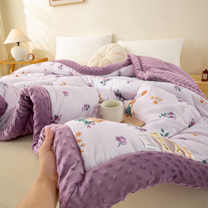 91家纺网 家纺一手货源 找家纺 （总）美梦之都 2025新款A类水洗豆豆绒印花大豆被子被芯