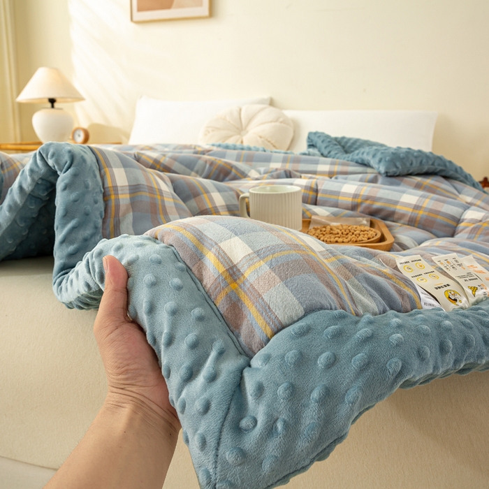 91家纺网 家纺一手货源 找家纺 （总）美梦之都 2025新款A类水洗豆豆绒印花大豆被子被芯