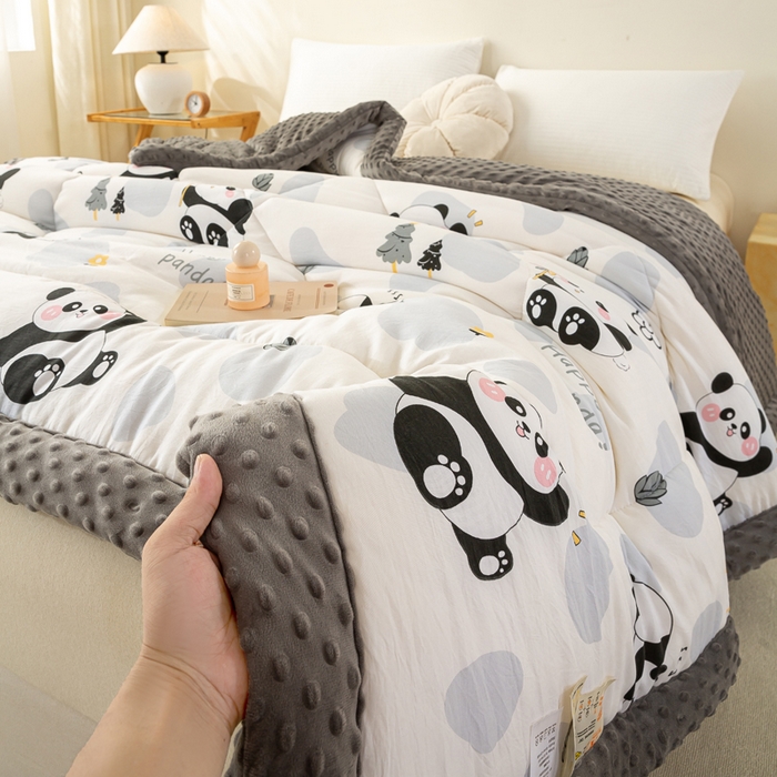 91家纺网 家纺一手货源 找家纺 （总）美梦之都 2025新款A类水洗豆豆绒印花大豆被子被芯