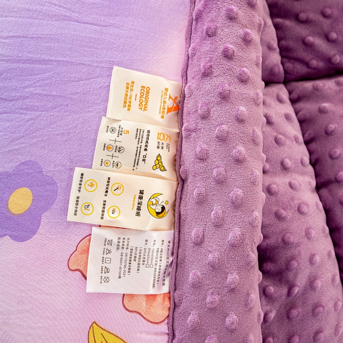 91家纺网 家纺一手货源 找家纺 美梦之都 2025新款A类水洗豆豆绒印花大豆被子被芯 花田紫