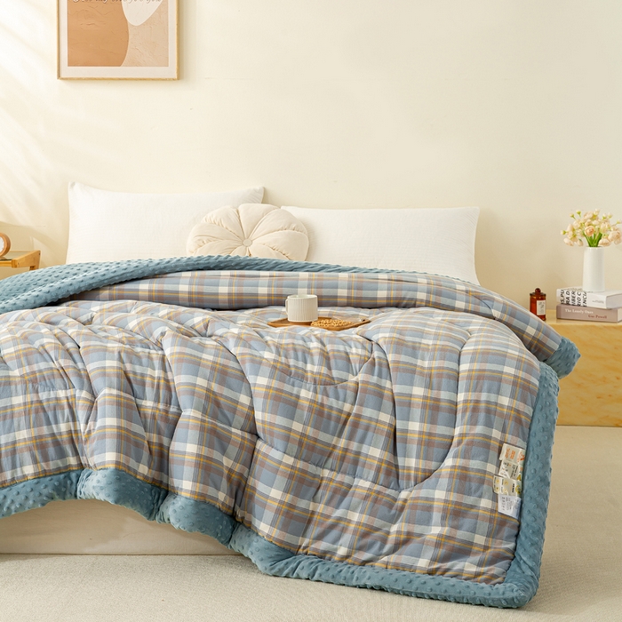 91家纺网 家纺一手货源 找家纺 美梦之都 2025新款A类水洗豆豆绒印花大豆被子被芯 简夕兰