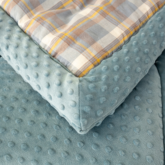 91家纺网 家纺一手货源 找家纺 美梦之都 2025新款A类水洗豆豆绒印花大豆被子被芯 简夕兰