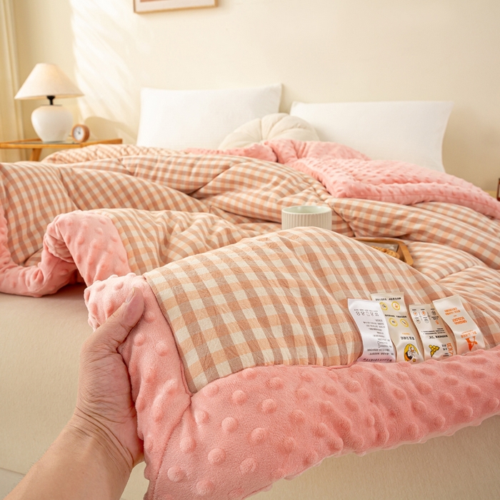 美梦之都 2025新款A类水洗豆豆绒印花大豆被子被芯 玉小格