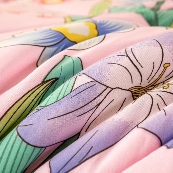 91家纺网 家纺一手货源 找家纺 美梦之都 2025新款A类水洗豆豆绒印花大豆被子被芯 郁金香