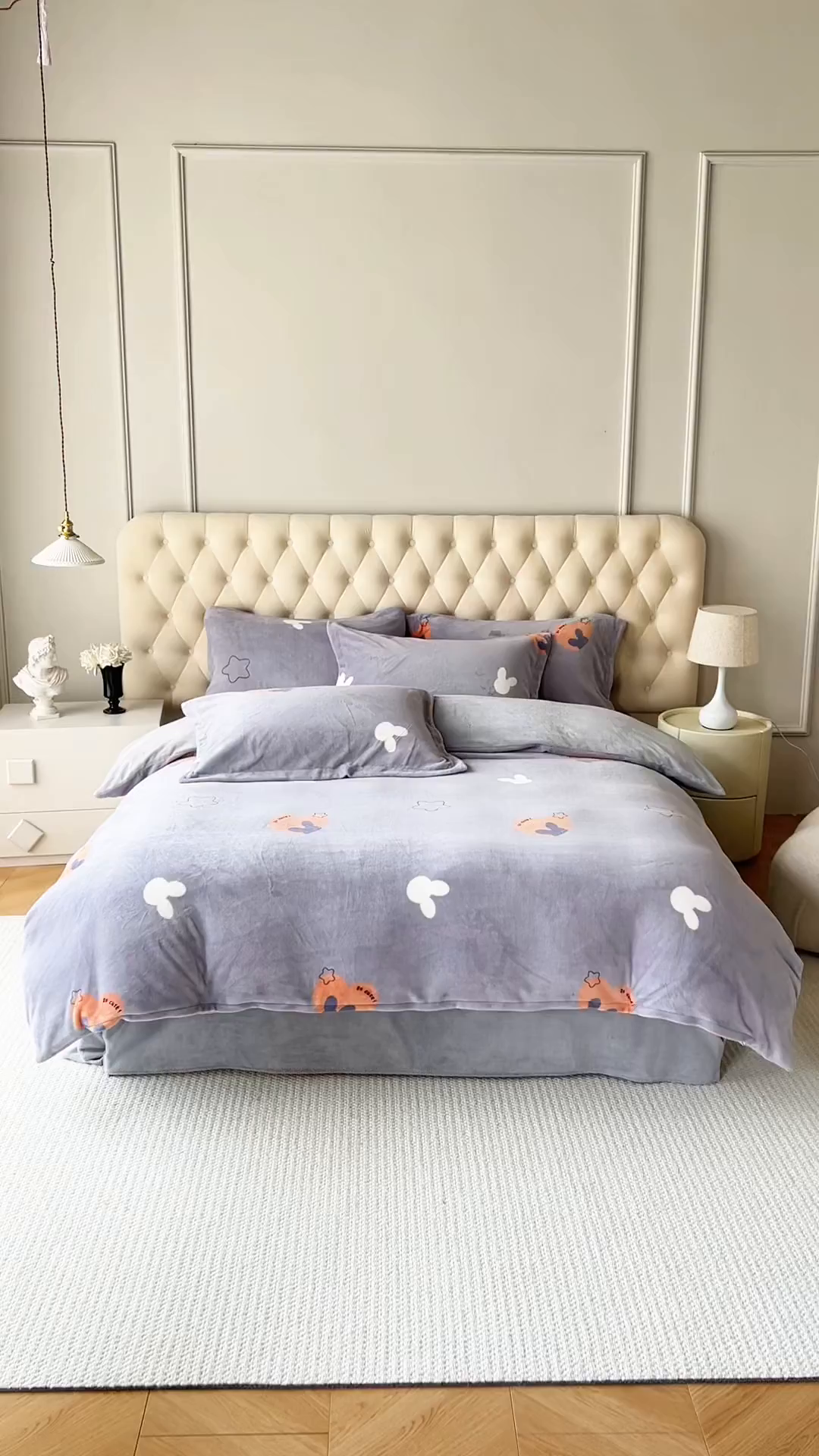 91家纺网 家纺一手货源 找家纺 锦罗绣 2025新款230克牛奶绒印花四件套 遇见