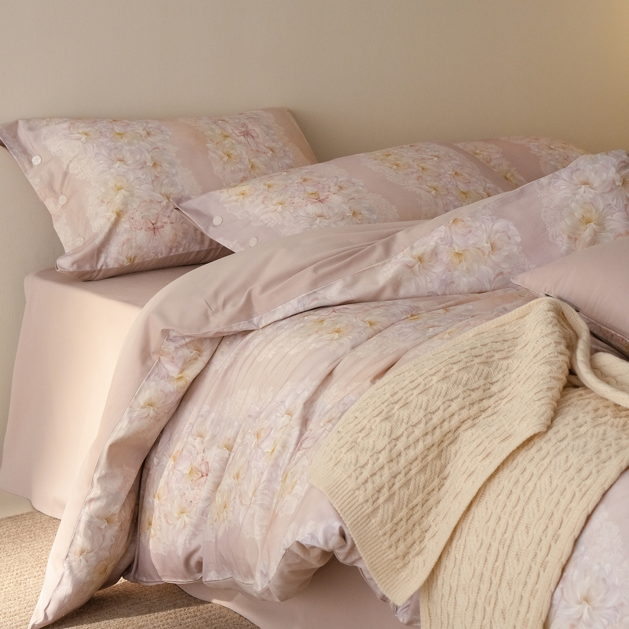 91家纺网 家纺一手货源 找家纺 （总）三味舒屋 2025新款黄金棉磨毛数码印花四件套