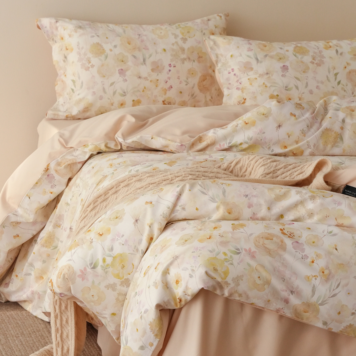 91家纺网 家纺一手货源 找家纺 三味舒屋 2025新款黄金棉磨毛数码印花四件套 磨毛悦夏