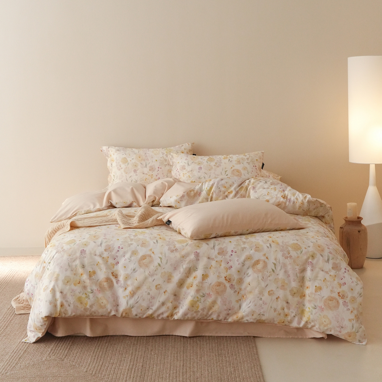 91家纺网 家纺一手货源 找家纺 三味舒屋 2025新款黄金棉磨毛数码印花四件套 磨毛悦夏