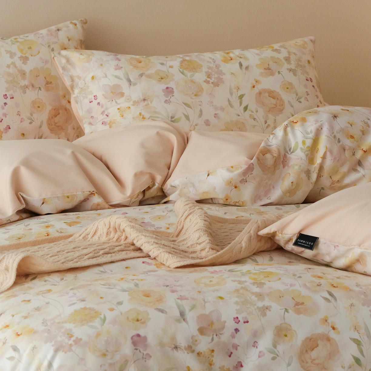 91家纺网 家纺一手货源 找家纺 三味舒屋 2025新款黄金棉磨毛数码印花四件套 磨毛悦夏