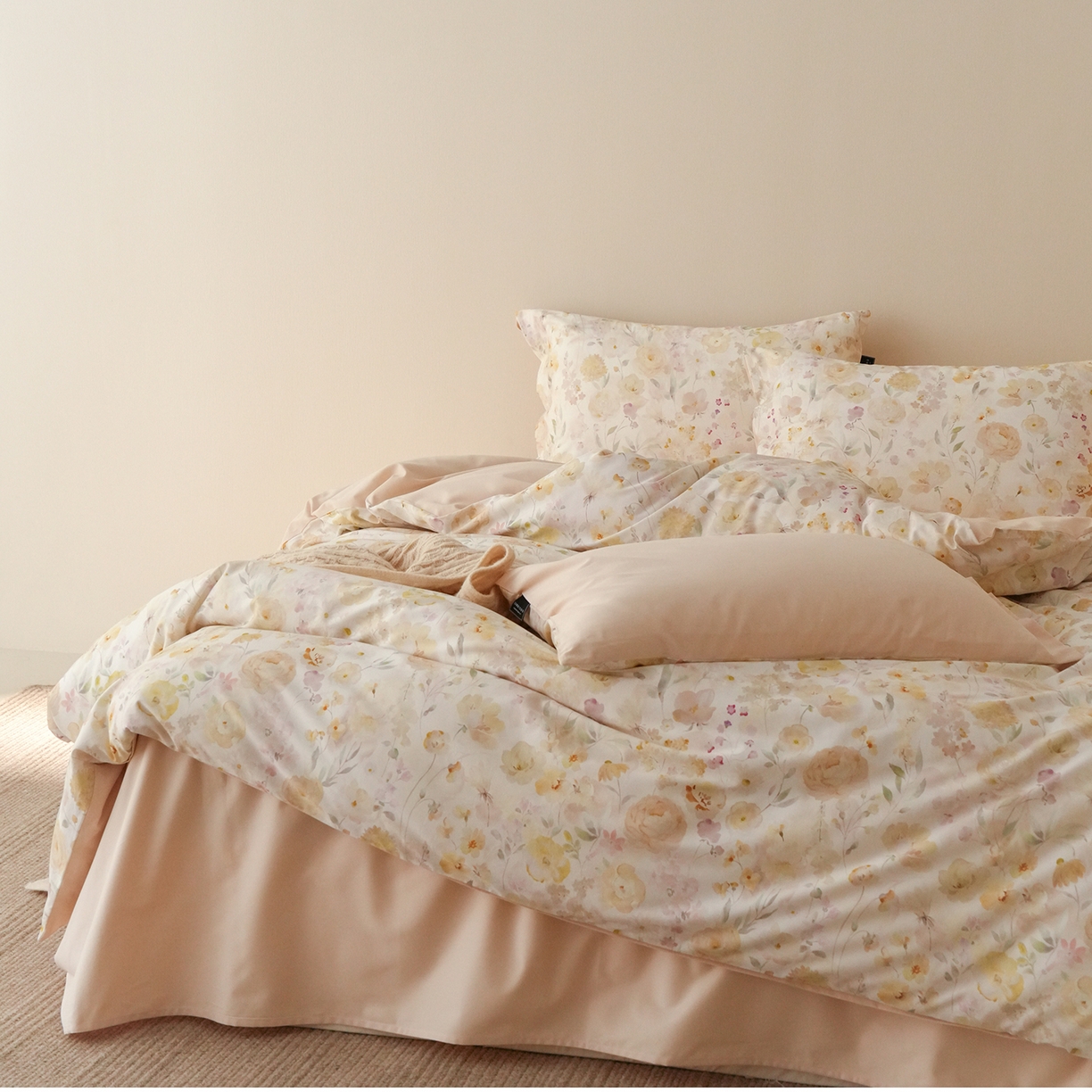 91家纺网 家纺一手货源 找家纺 三味舒屋 2025新款黄金棉磨毛数码印花四件套 磨毛悦夏