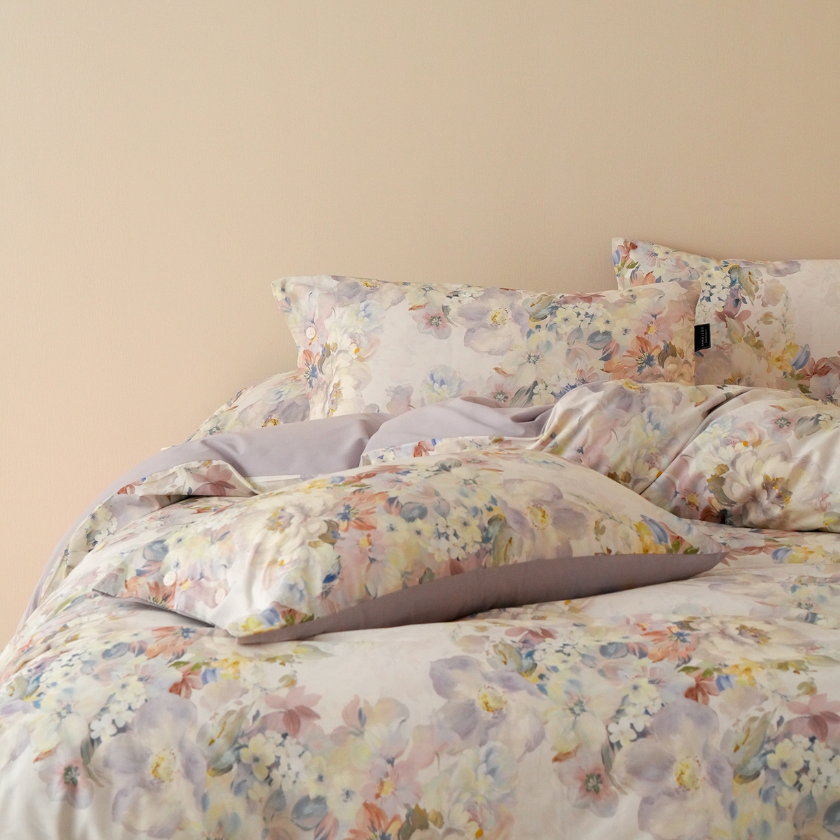 91家纺网 家纺一手货源 找家纺 三味舒屋 2025新款黄金棉磨毛数码印花四件套 磨毛紫霞