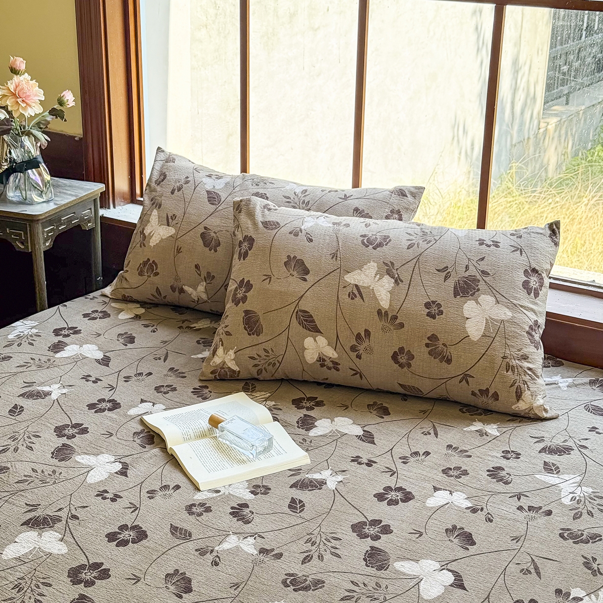 91家纺网 家纺一手货源 找家纺 （总）仟网汇 2025新款高克重水洗亚麻复古原麻床笠