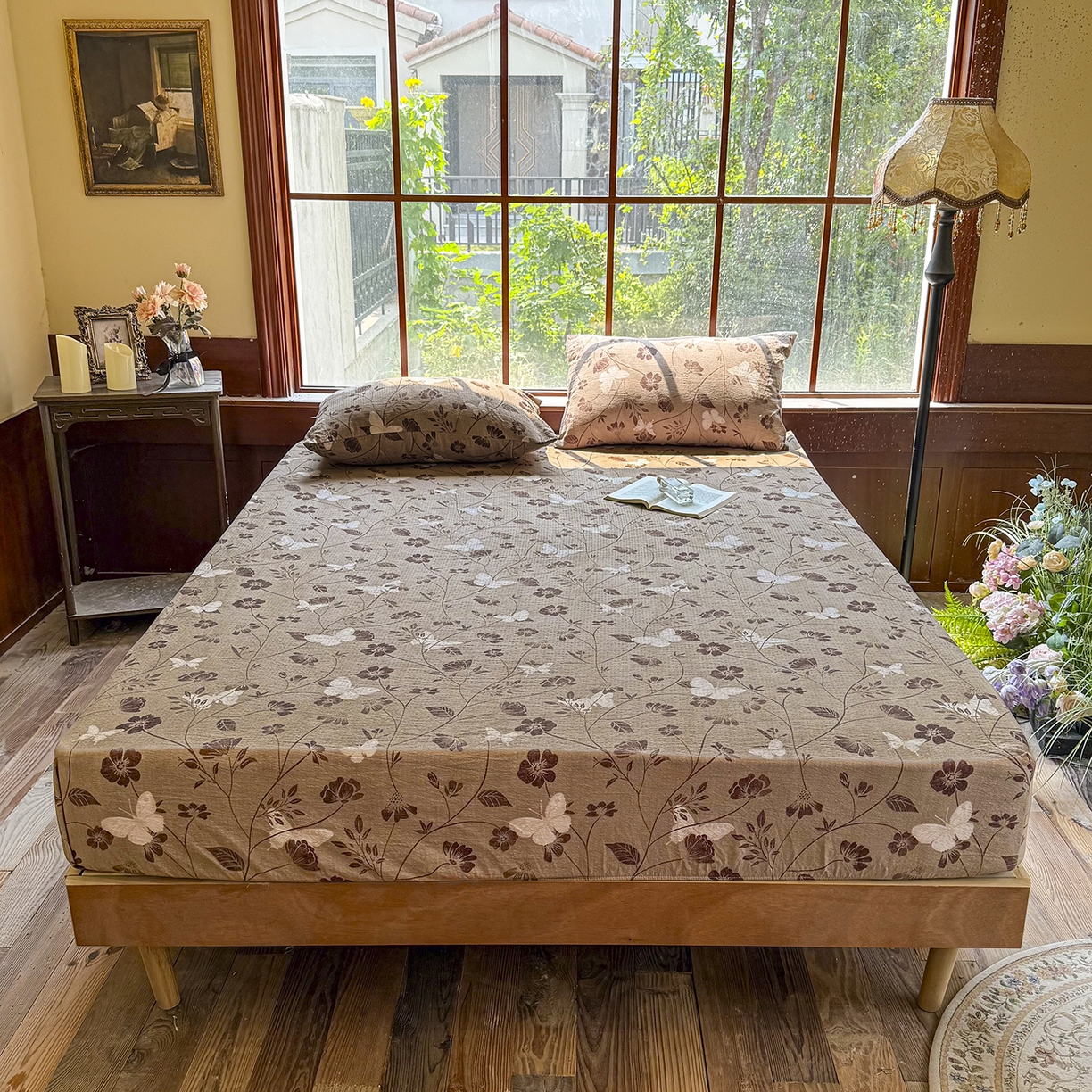 91家纺网 家纺一手货源 找家纺 （总）仟网汇 2025新款高克重水洗亚麻复古原麻床笠