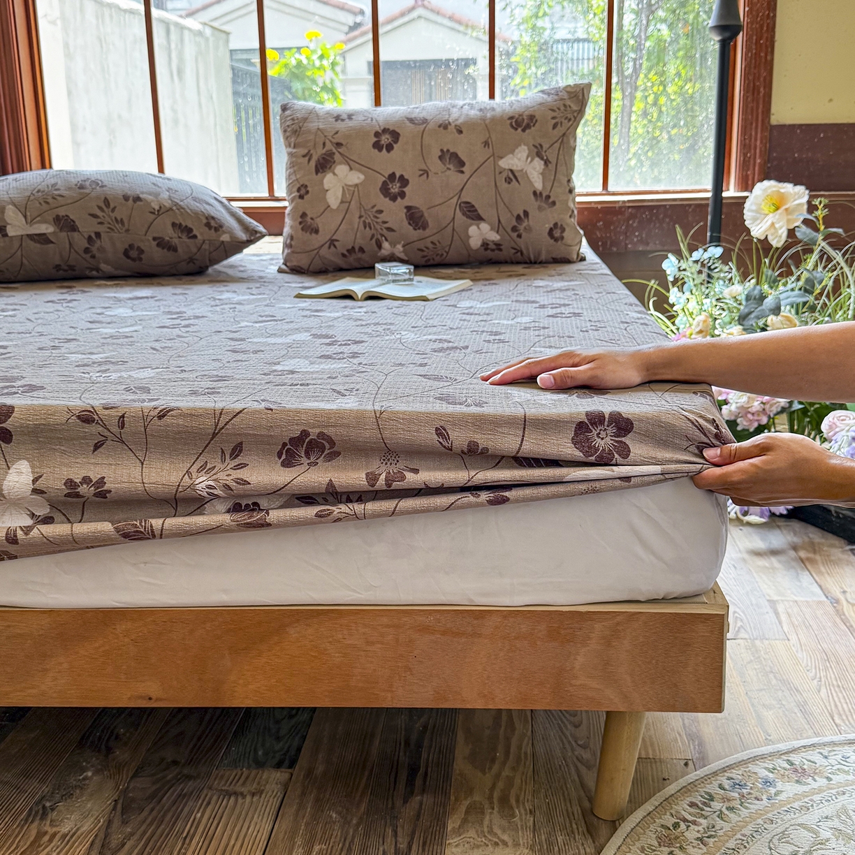 91家纺网 家纺一手货源 找家纺 （总）仟网汇 2025新款高克重水洗亚麻复古原麻床笠