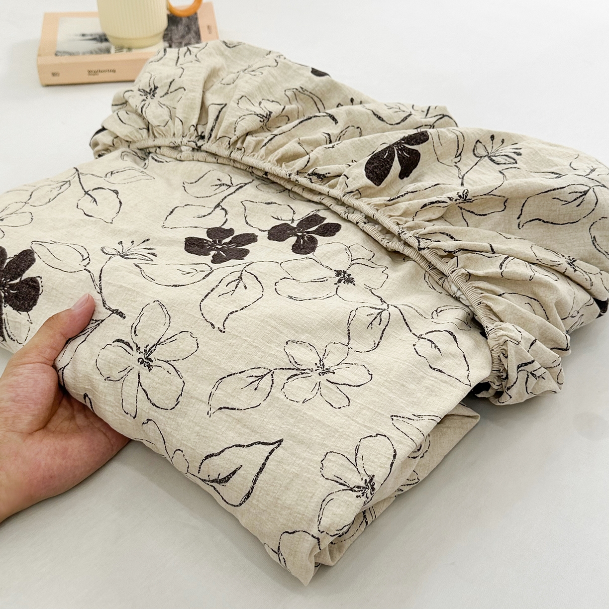 91家纺网 家纺一手货源 找家纺 （总）仟网汇 2025新款高克重水洗亚麻复古原麻床笠