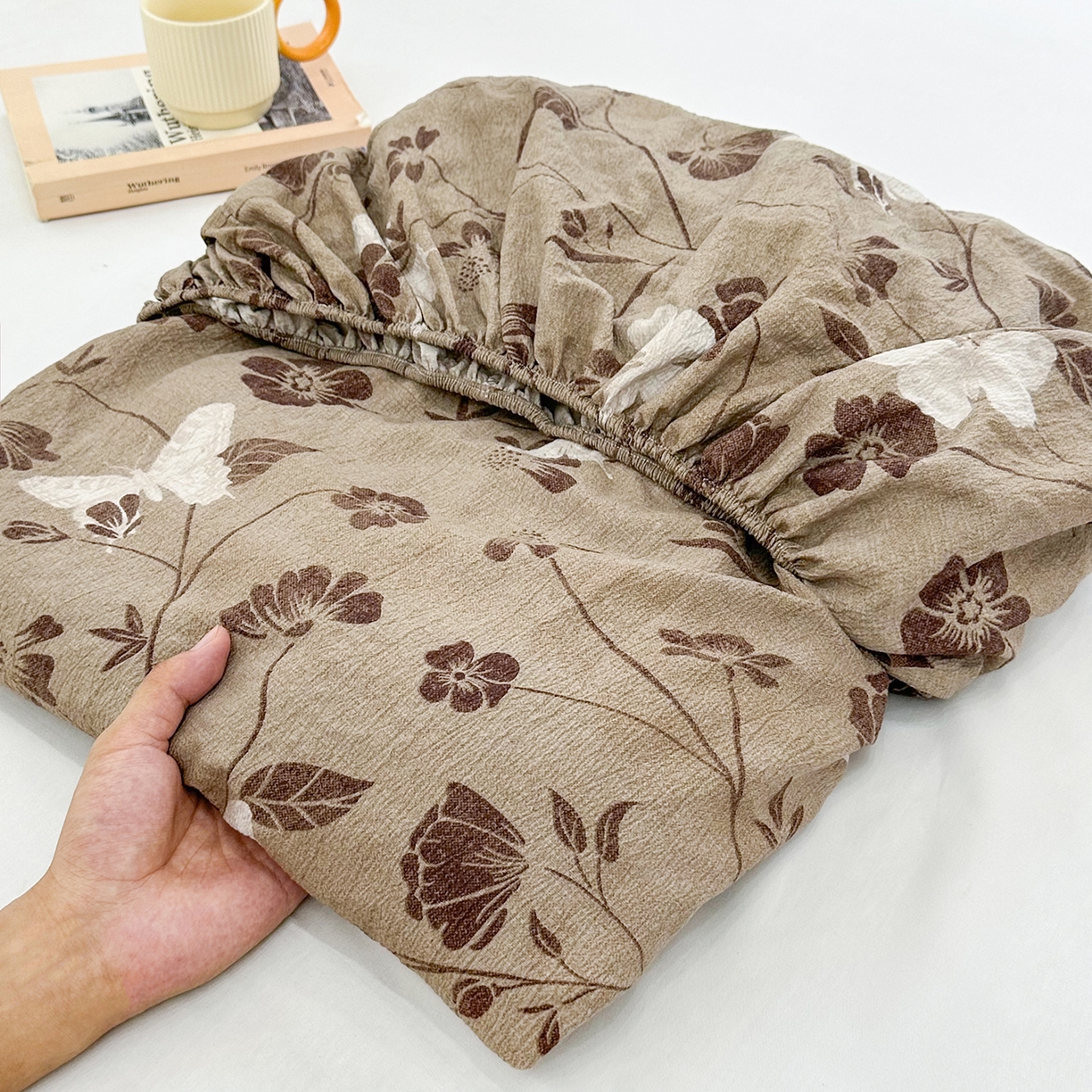 仟网汇 2025新款高克重水洗亚麻复古原麻床笠 蝶之梦