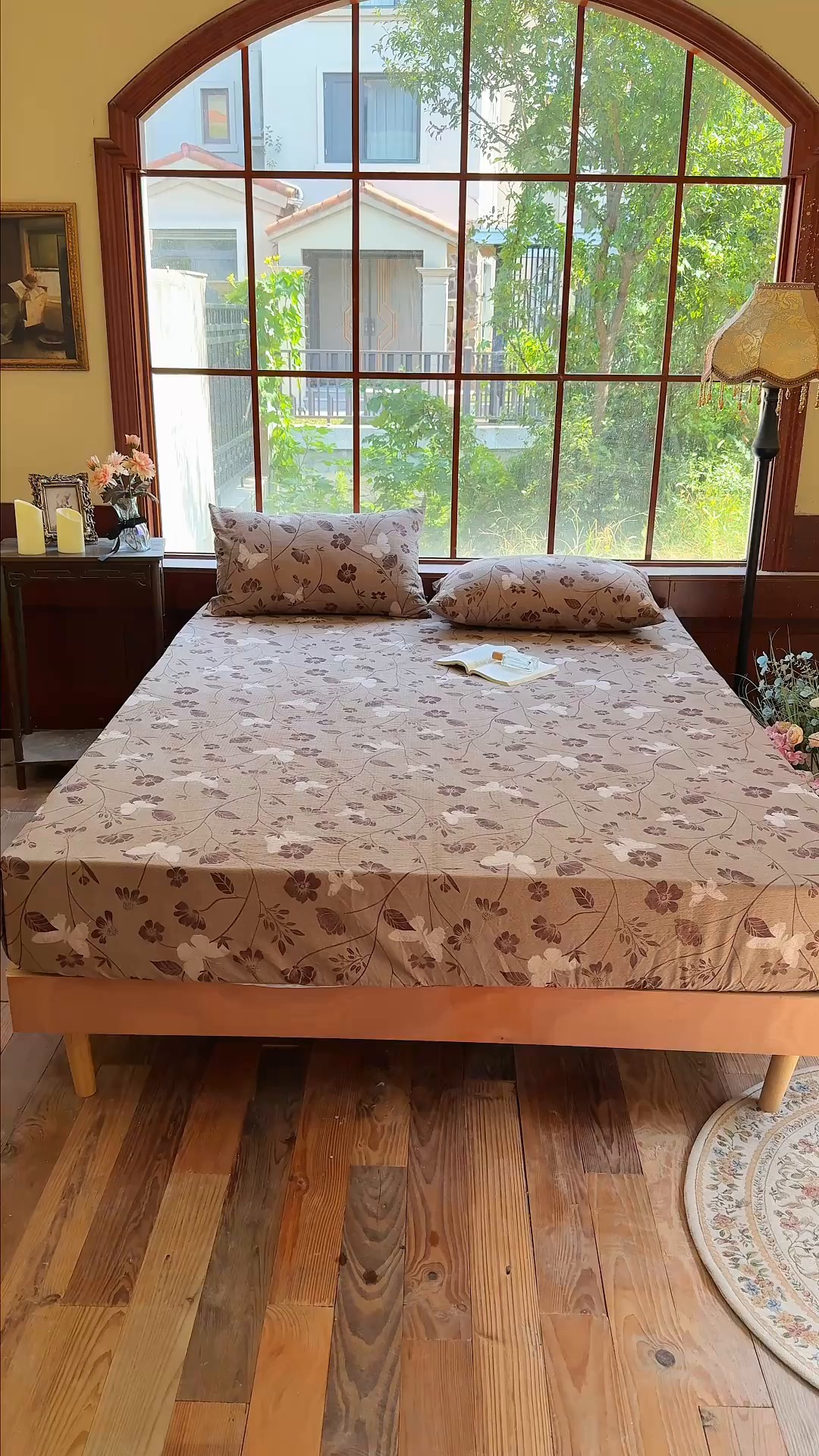 91家纺网 家纺一手货源 找家纺 仟网汇 2025新款高克重水洗亚麻复古原麻床笠 蝶之梦