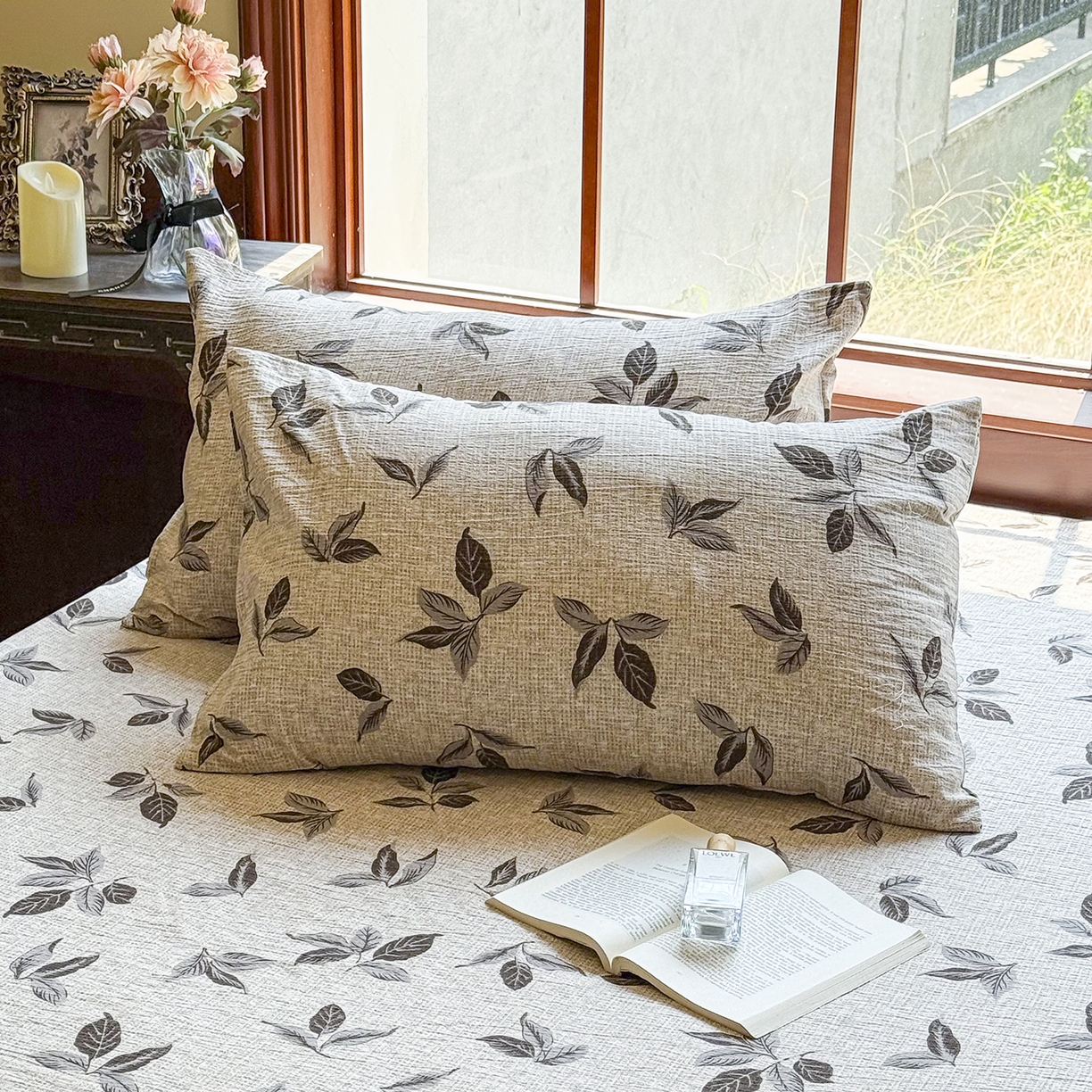 91家纺网 家纺一手货源 找家纺 仟网汇 2025新款高克重水洗亚麻复古原麻床笠 花季