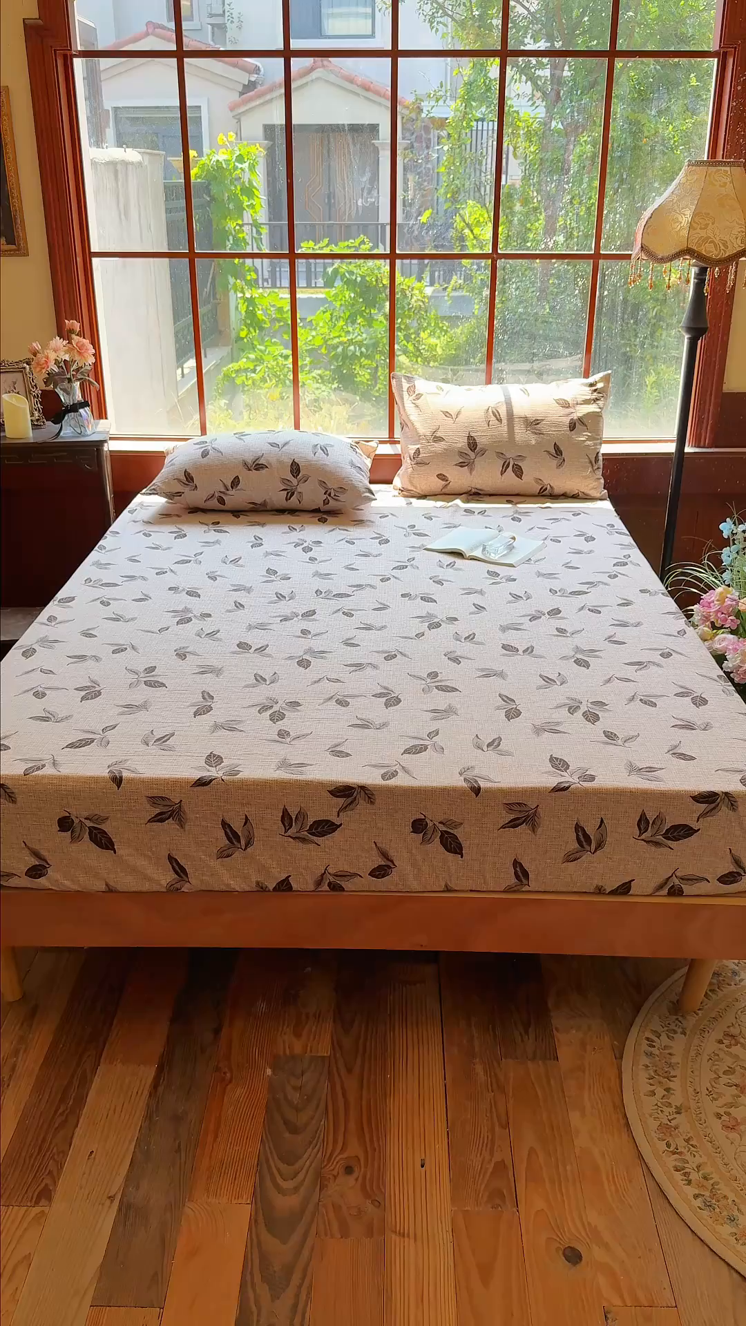 91家纺网 家纺一手货源 找家纺 仟网汇 2025新款高克重水洗亚麻复古原麻床笠 花季