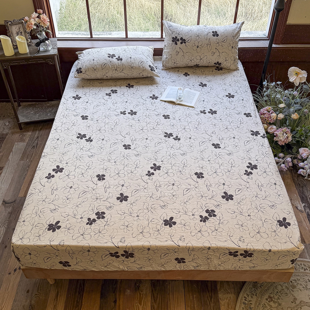 91家纺网 家纺一手货源 找家纺 仟网汇 2025新款高克重水洗亚麻复古原麻床笠 约定咖