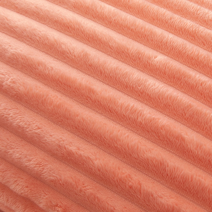 91家纺网 家纺一手货源 找家纺 畅畅家纺 2025新款春秋冬兔毛绒宽抽条纯色软糯亲肤毛毯盖毯 暖阳橘