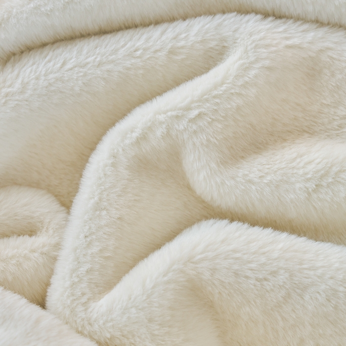 91家纺网 家纺一手货源 找家纺 畅畅家纺 2025新款A面编织绒B面兔毛绒纯色春秋冬毛毯盖毯 湖水蓝