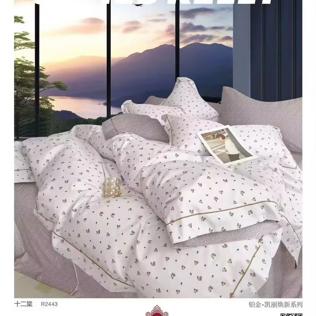 91家纺网 家纺一手货源 找家纺 （总）未来家居 JAMES KELLY （铂金凯丽）2025新款40支13376全棉印染铂金四件套