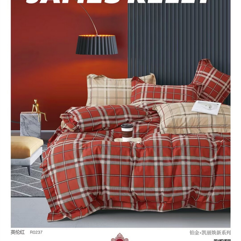91家纺网 家纺一手货源 找家纺 （总）未来家居 JAMES KELLY （铂金凯丽）2025新款40支13376全棉印染铂金四件套