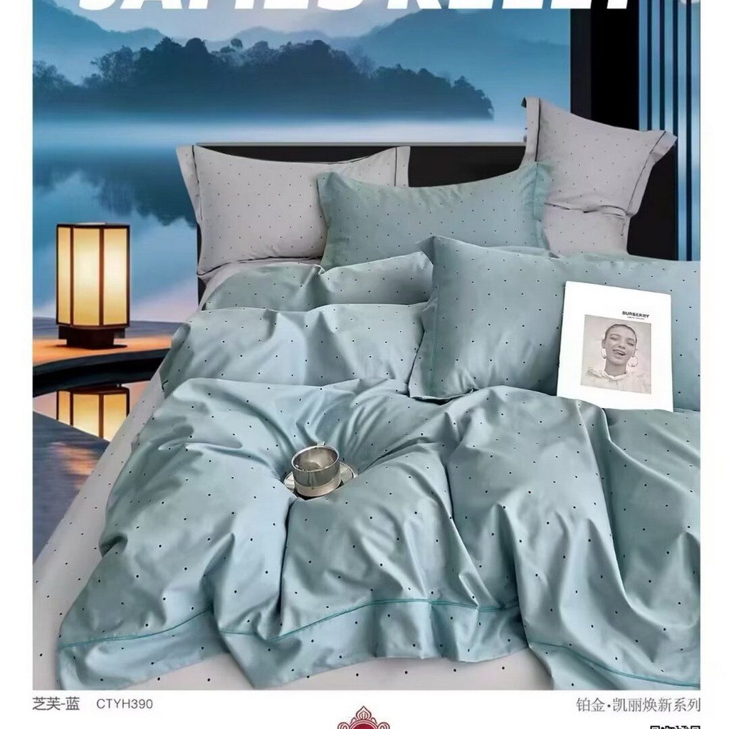 91家纺网 家纺一手货源 找家纺 （总）未来家居 JAMES KELLY （铂金凯丽）2025新款40支13376全棉印染铂金四件套