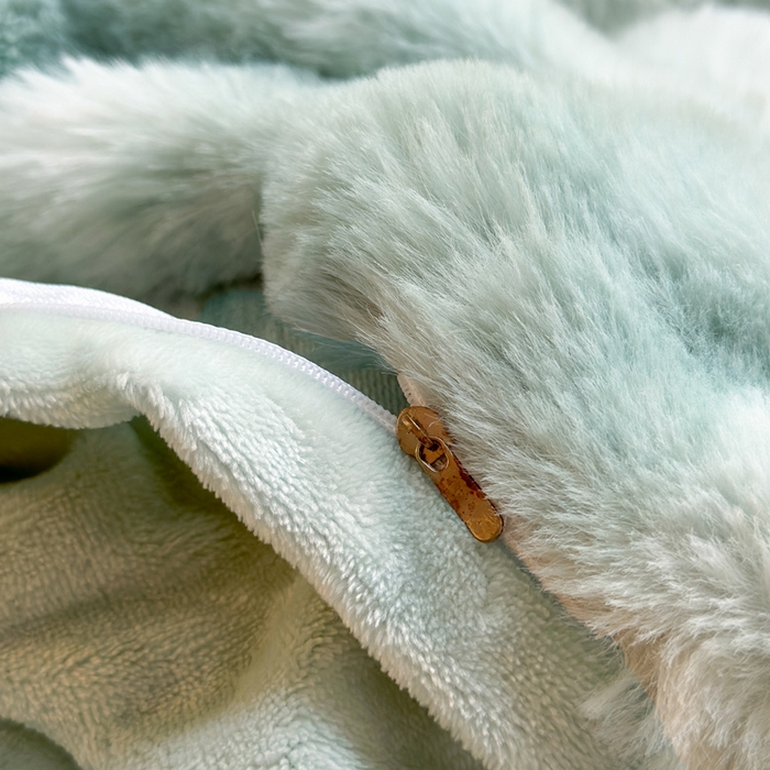 91家纺网 家纺一手货源 找家纺 畅畅家纺 2025新款纯色七彩兔兔绒兔毛绒牛奶绒四件套 七彩-绿