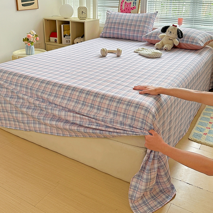 91家纺网 家纺一手货源 找家纺 新印象 2025新款ins博主风亲肤棉单床单床单单品-无印风 芝加哥