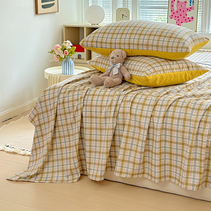 91家纺网 家纺一手货源 找家纺 新印象 2025新款ins博主风亲肤棉单床单床单单品-无印风 比利时