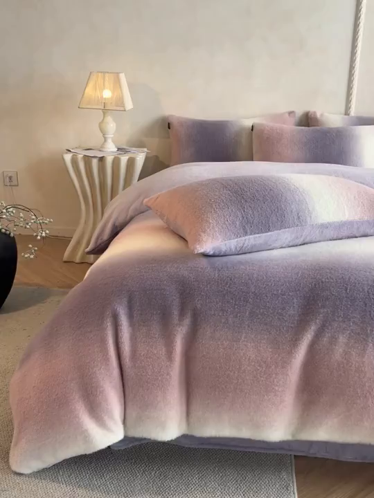 91家纺网 家纺一手货源 找家纺 （总）羽梦家纺 2025新款260克加厚全消光云朵绒阳光绒加厚保暖四件套