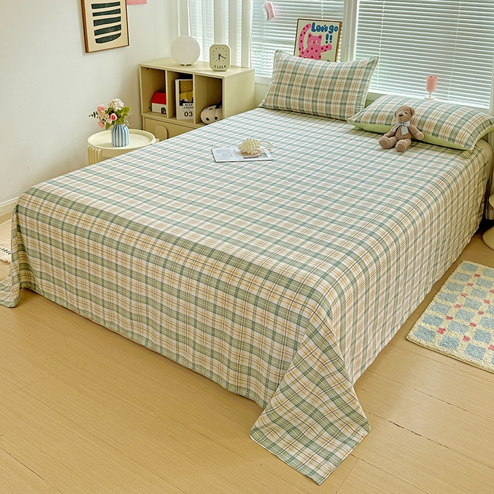 91家纺网 家纺一手货源 找家纺 新印象 2025新款ins博主风亲肤棉单床单床单单品-无印风 卢森堡