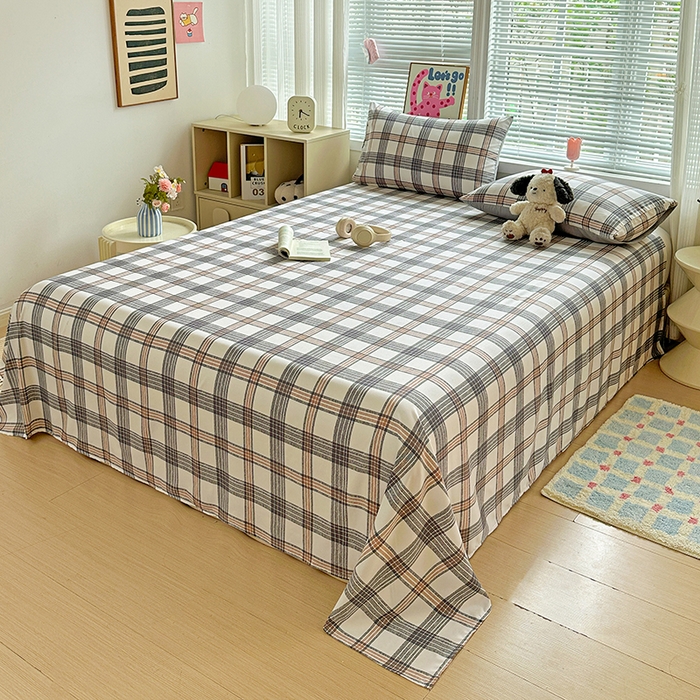 91家纺网 家纺一手货源 找家纺 新印象 2025新款ins博主风亲肤棉单床单床单单品-无印风 苏黎世